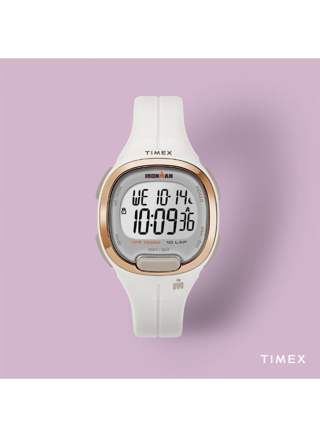 TIMEX IRONMAN TRANSIT T10  UNISEX DIGITAL WATCH WITH DURABLE WHITE RESIN BAND & WATER RESISTANCE - Image 4