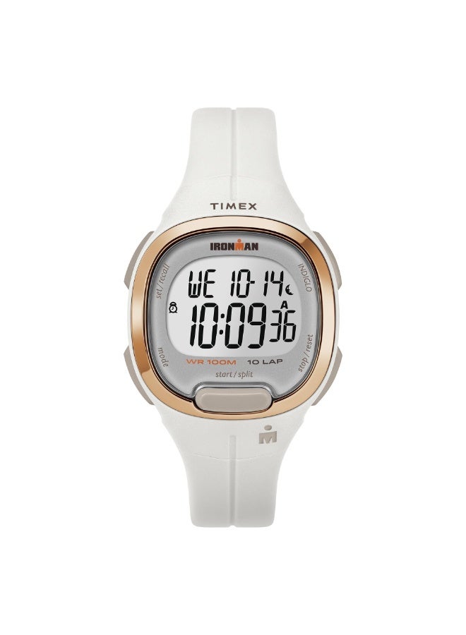 TIMEX IRONMAN TRANSIT T10  UNISEX DIGITAL WATCH WITH DURABLE WHITE RESIN BAND & WATER RESISTANCE - Image 1