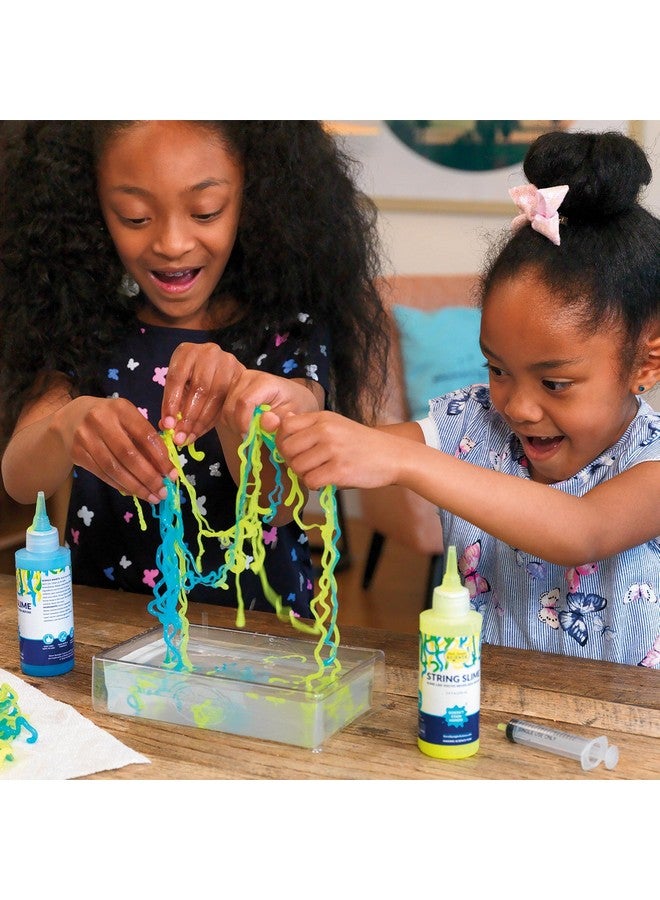 Steve Spangler Science String Slime Starter Kit, Includes Blue And Yellow (3.4 Oz. Each) - Diy Slime Science Experiment Kit For Kids, Explore And Teach Science Of Polymers, Exciting Stem Activity - Image 4