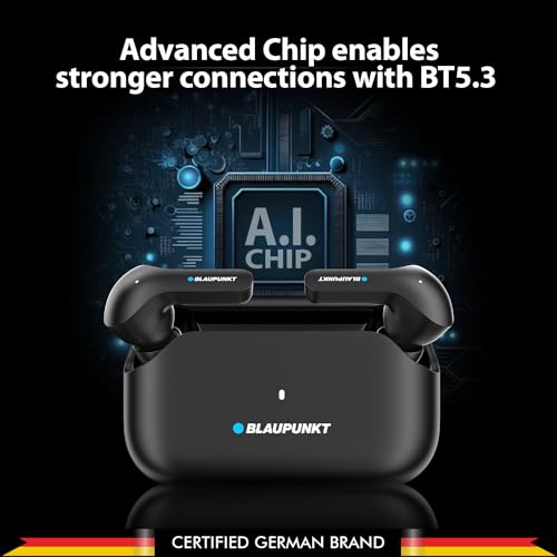 Blaupunkt Newly Launched BTW300 Xtreme True Wireless Earbuds with Unstoppable 150 Hours* Playtime I Massive 800mAh Battery I CRISPR ENC AI MIC I BT Ver 5.3 I Gaming-Ready I TurboVolt Charging (Black) - Image 5