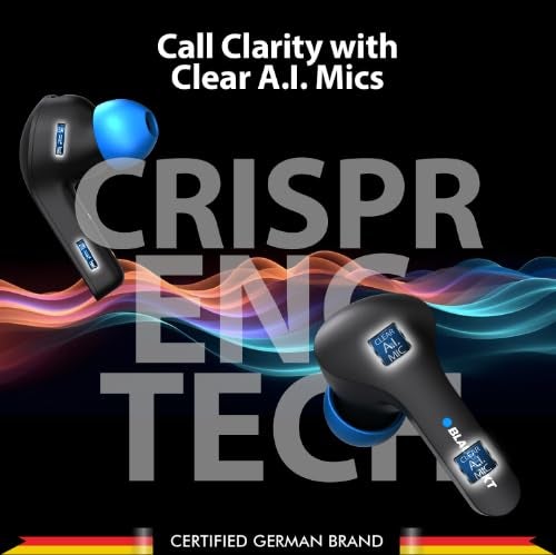 Blaupunkt Newly Launched BTW300 Xtreme True Wireless Earbuds with Unstoppable 150 Hours* Playtime I Massive 800mAh Battery I CRISPR ENC AI MIC I BT Ver 5.3 I Gaming-Ready I TurboVolt Charging (Black) - Image 3
