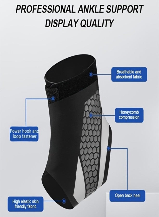 KickZu Ultra-Thin Sports Ankle Brace, Ankle Support Socks Two-way Adjustable Straps, One Size Fits All, Used for Support and Wrapping, Suitable for Fitness, Running, Cycling, Tennis and Many Sports (Black) (1) - Image 5