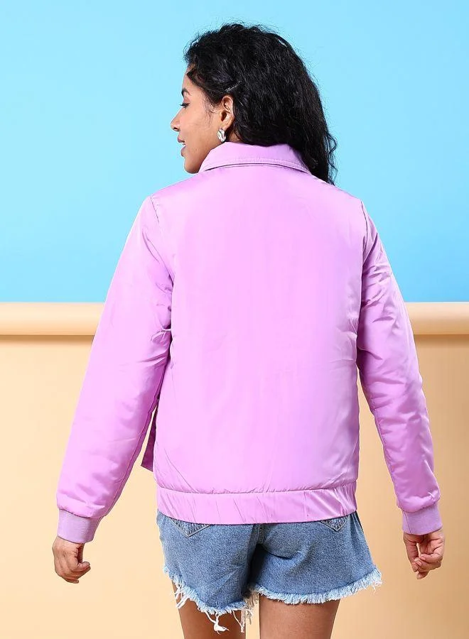 Freehand  Women Regular Fit Solid Crop Cargo Puffer Jacket for Women | Best Price UAE