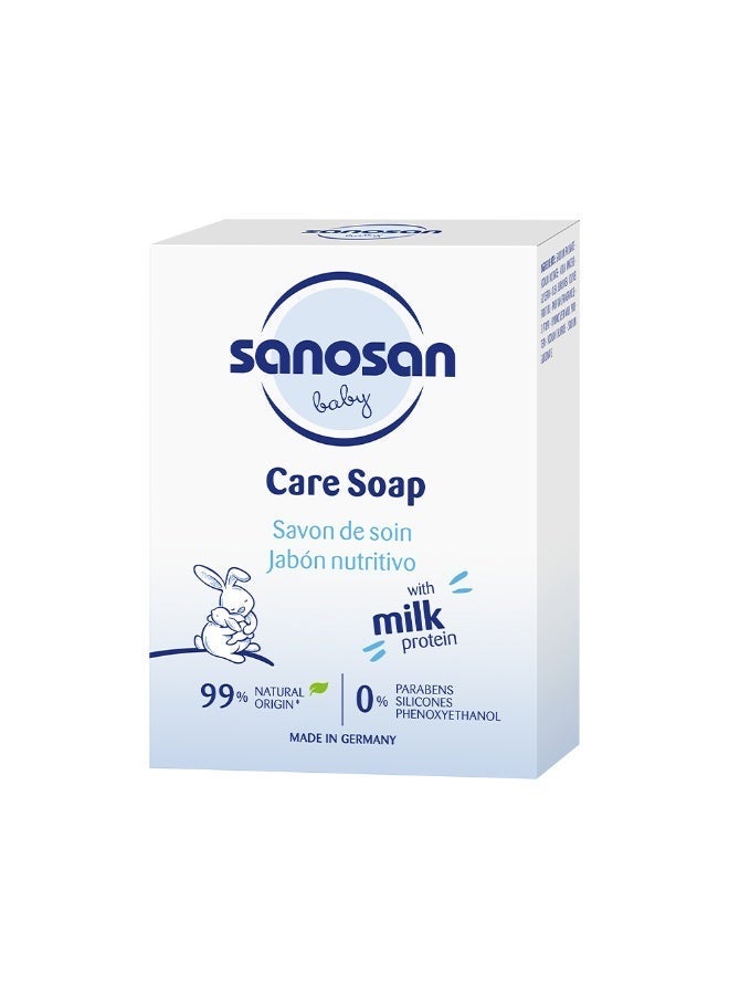 sanosan Baby Care Soap with Olive Extract & Milk Protein - Mild Cleansing for Sensitive Skin (100g) - Image 2