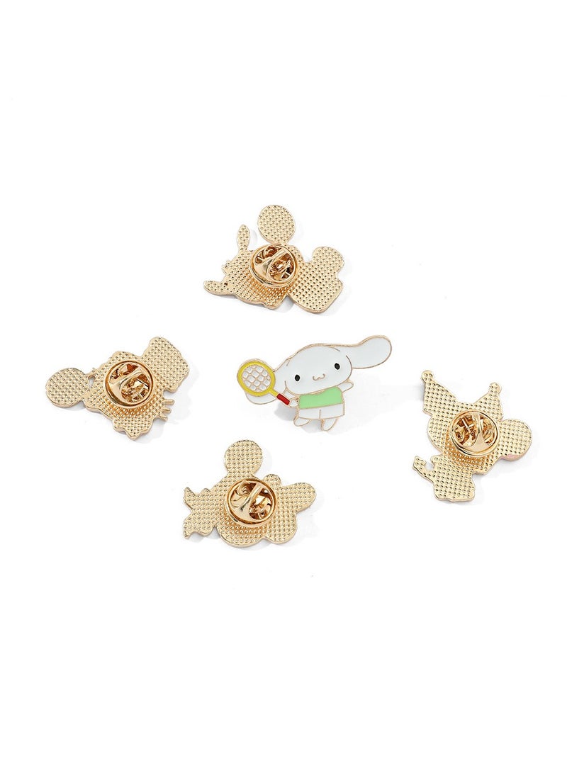 5-قطعة/مجموعة سانريو شارات دبابيس دبابيس الكرتون الشكل المينا دبوس - Image 3