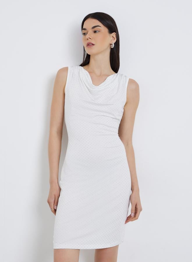 Take Two White Sleeveless Bodycon Mini Dress - Image 3