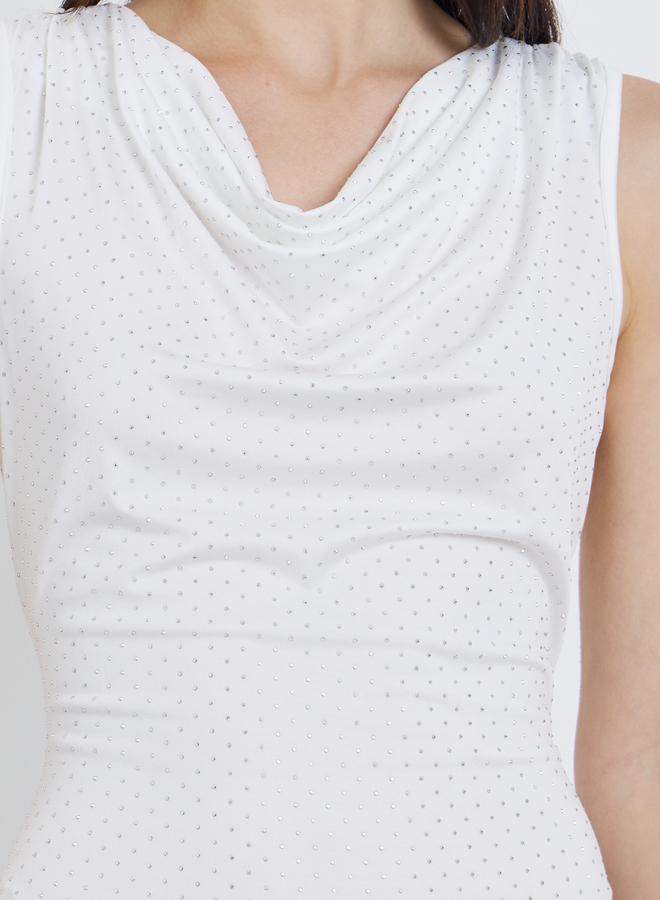 Take Two White Sleeveless Bodycon Mini Dress - Image 4