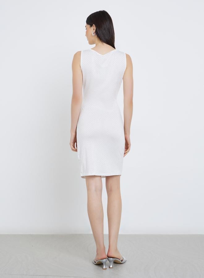 Take Two White Sleeveless Bodycon Mini Dress - Image 5
