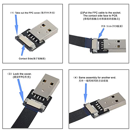 CY Cable FPV USB 10cm USB FPC Ribbon Flat Cable Pitch 20pin for USB3.0 2.0 FPV Multicopter Aerial Photography (10cm) - Image 4