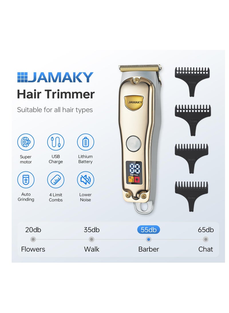 JAMAKY Italy Electric Pro Series Cordless Hair & Beard Trimmer for Men with Italian technology - Stainless Blades, 4 Combs, 5W, USB, Travel-Friendly  - Image 5