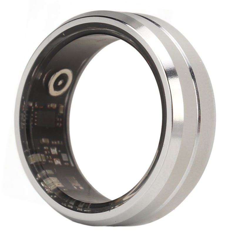 Smart Health Ring Fitness Tracker Bluetooth for Sleep Monitoring Step Counting Health Tracking IP68 Waterproof for Android for IOS Silver Size 10 - Image 1
