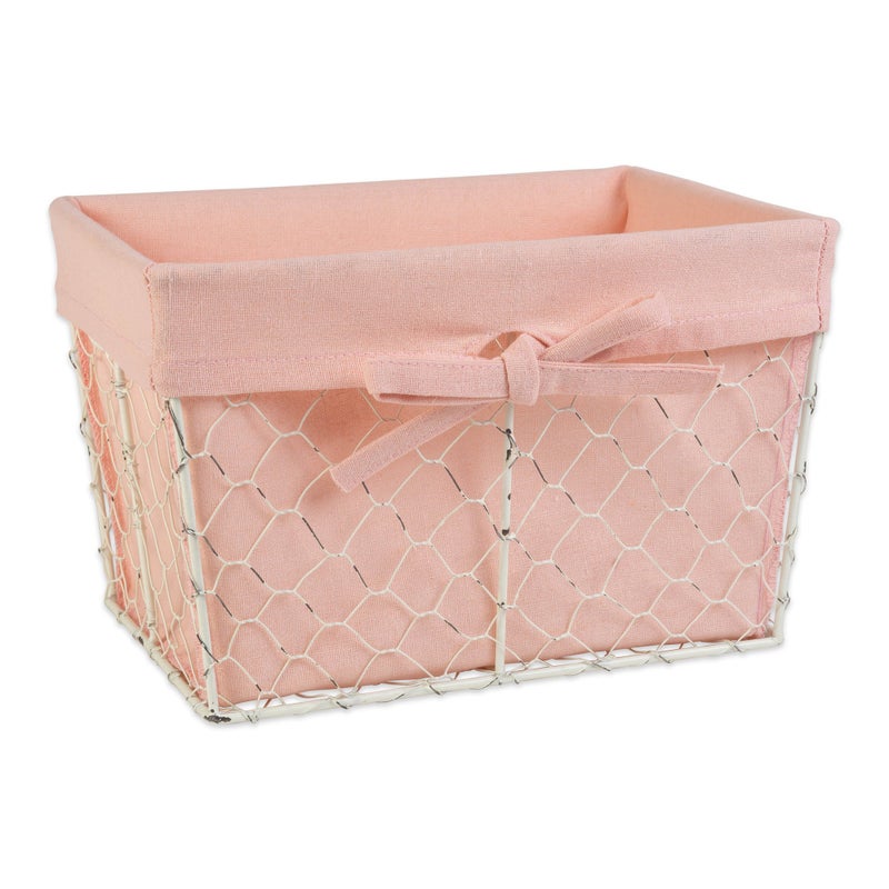 DII Farmhouse Chicken Wire Storage Baskets with Liner, Small, Antique Blush, 9x7x6", 3 Piece - Image 2