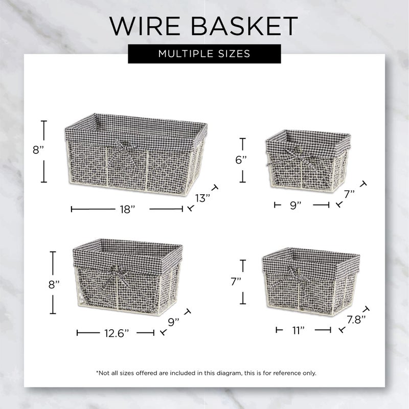 DII Farmhouse Chicken Wire Storage Baskets with Liner, Small, Antique Blush, 9x7x6", 3 Piece - Image 3
