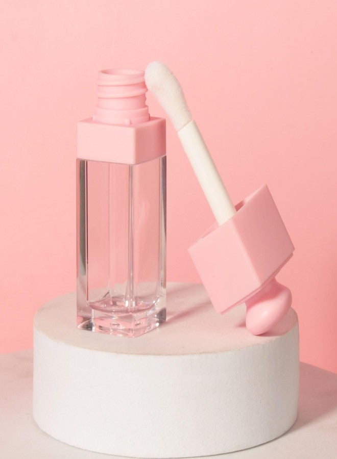 COSIDEA 18PCS Empty 8ML Square clear Lip Gloss Tube Silver big doe foot wand lipgloss tubes for Lip oil tint bottles container… (Pink) - Image 5