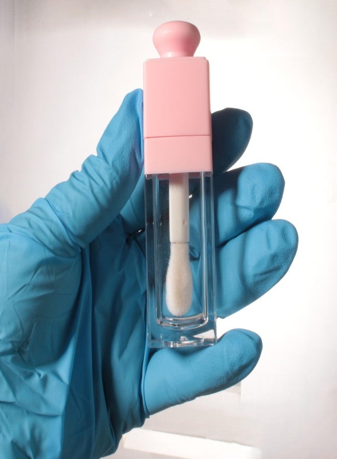 COSIDEA 18PCS Empty 8ML Square clear Lip Gloss Tube Silver big doe foot wand lipgloss tubes for Lip oil tint bottles container… (Pink) - Image 3