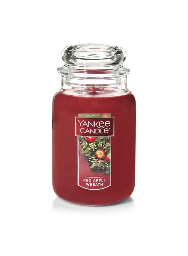 Yankee Candle Apple Wreath Scented, Classic 22oz Large Jar Single Wick Candle, Over 110 Hours of Burn Time | Holiday Gifts for All - Image 1