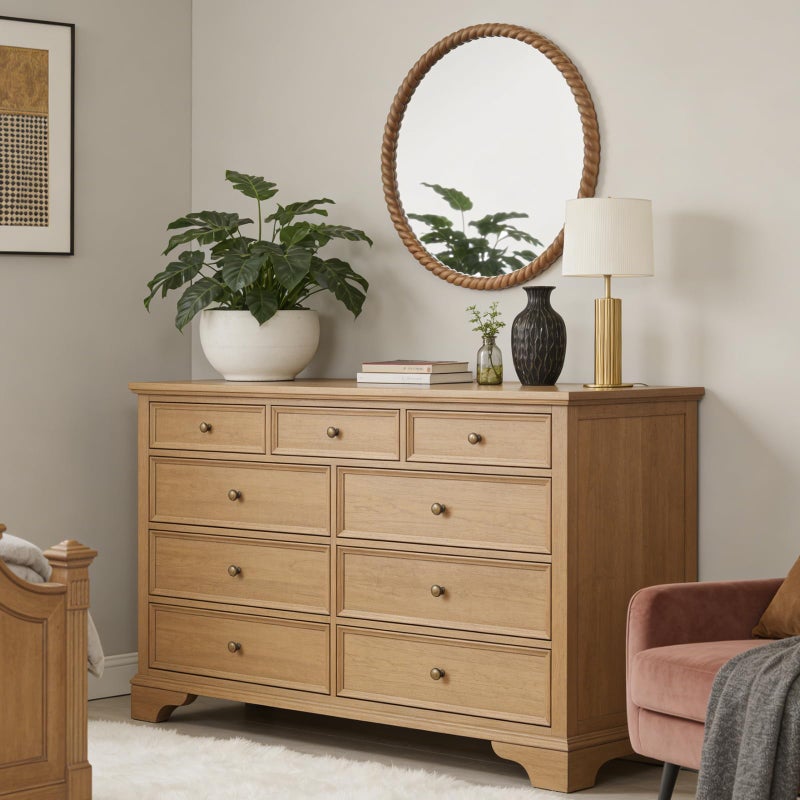 WallBeyond 30" Round Mirror with Rope-Design Frame, Large Circle Wall Mirror for Bathroom, Bedroom, Entryway & Living Room, Natural - Image 3