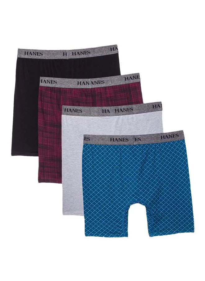 Hanes Hanes Mens 4 Pack Ultimate Stretch Long Leg Boxer Briefs