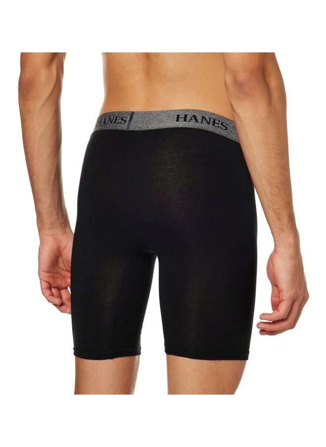 Hanes - Hanes Mens 4 Pack Ultimate Stretch Long Leg Boxer Briefs - Image 1