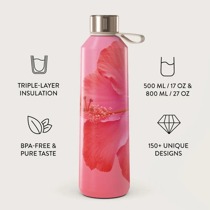 بورجا زجاجة مياه بورغا. حافظ على مشروباتك في درجة حرارة مثالية وأناقة لا تشوبها شائبة، سواءً في النادي الرياضي أو المكتب أو في الهواء الطلق (فتاة الجزيرة) (500 مل)