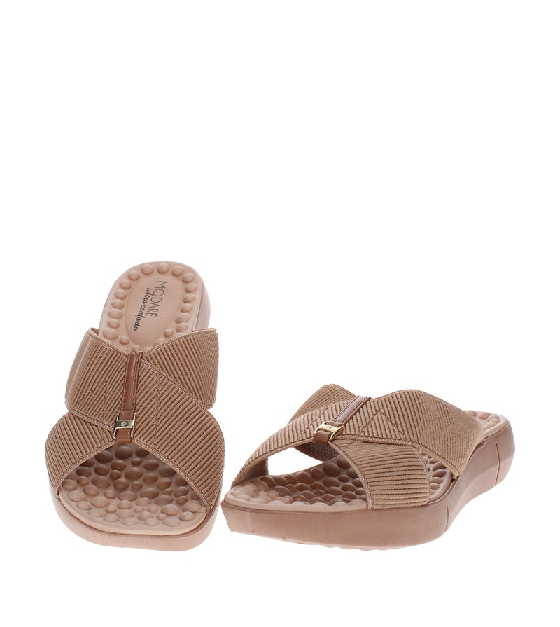 مودار صنادل نسائية مريحة مسطحة من موداري بلون بني | صنع في البرازيل - Image 4