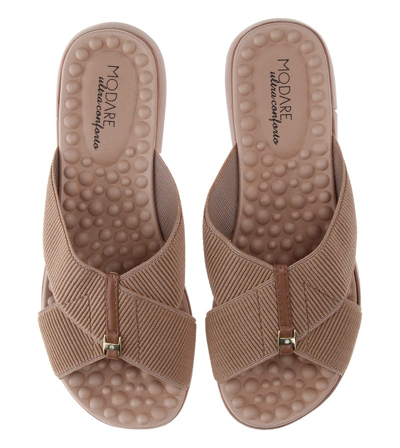مودار صنادل نسائية مريحة مسطحة من موداري بلون بني | صنع في البرازيل - Image 5
