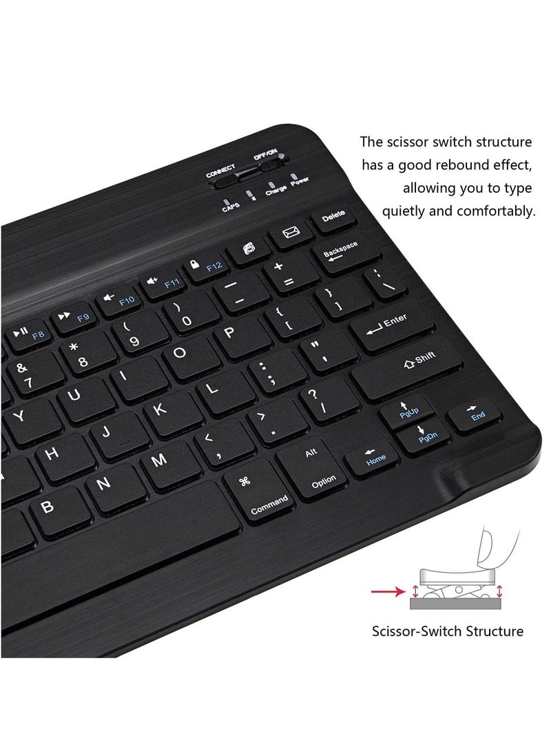 Ultra-Slim Bluetooth Keyboard and Mouse Combo Rechargeable Portable Wireless Keyboard Mouse Set for Apple iPad iPhone iOS 13 and Above Samsung Tablet Phone Smartphone Android Windows (Black) - Image 3