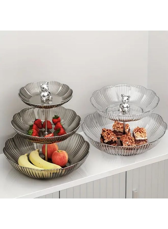 Milky White 3 Tier Cake Stand With Ripple Edges For Party And Dessert Display - Image 2