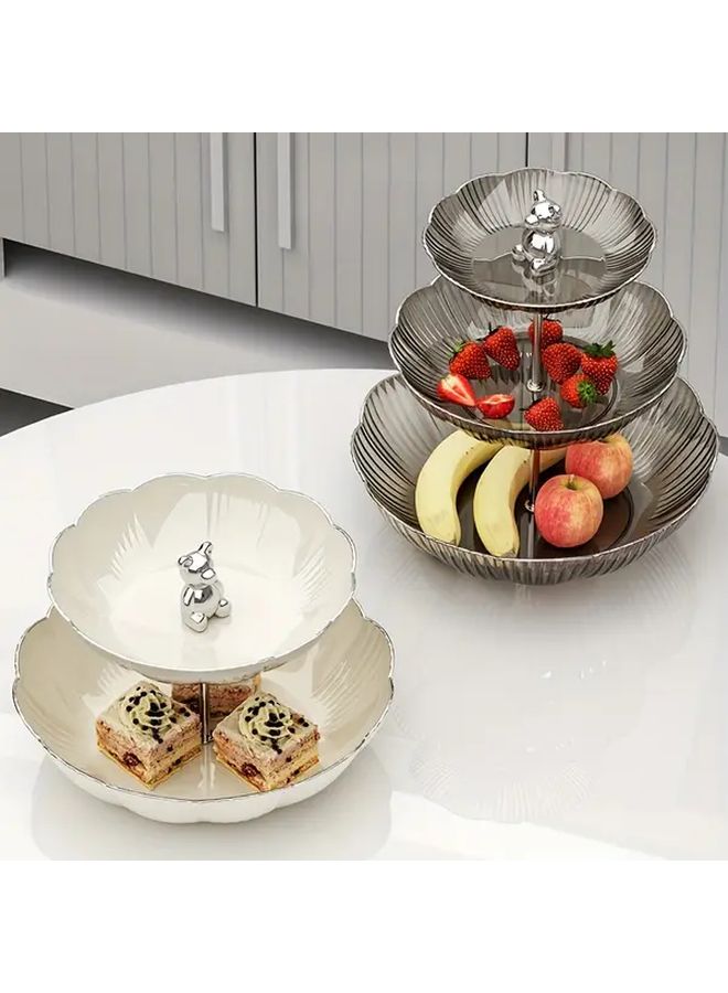 Milky White 3 Tier Cake Stand With Ripple Edges For Party And Dessert Display - Image 4