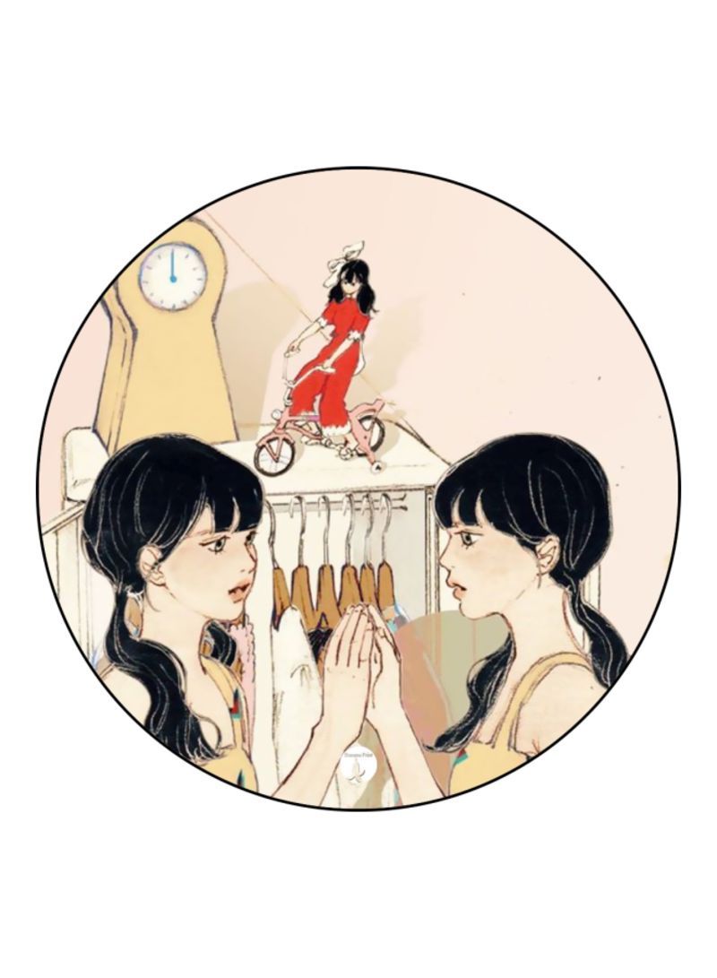 RKN Girls Theme Printed Mouse Pad  Beige/Red/Black