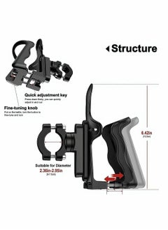 Y&D Small Bike Water Bottle Holder for 6-7.5 CM Diameter Bottle, Bicycle Cage Road Mountain Bikes, Adjustable Grip Buttons, Lightweight Strong Cup Outdoor Cycling, Black  - Image 4