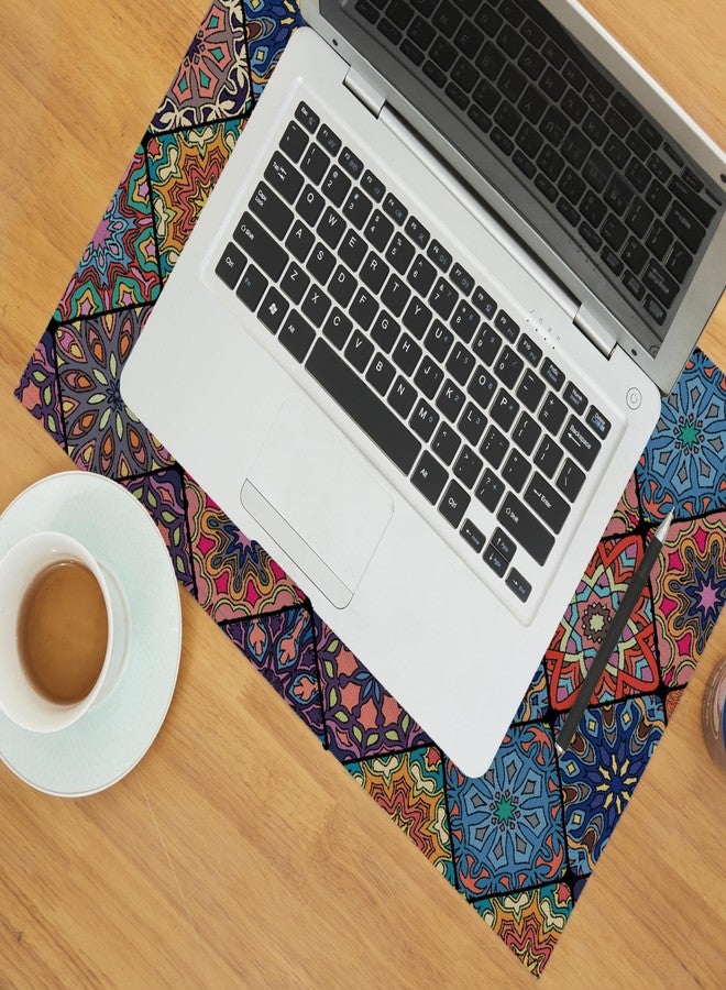 Winotic Boho Bohemian Placemats Set of 4, Vintage Seasonal Washable Linen Table Mats for Dining Table Decorations (Bohemian A, 12” x 18”) - Image 4