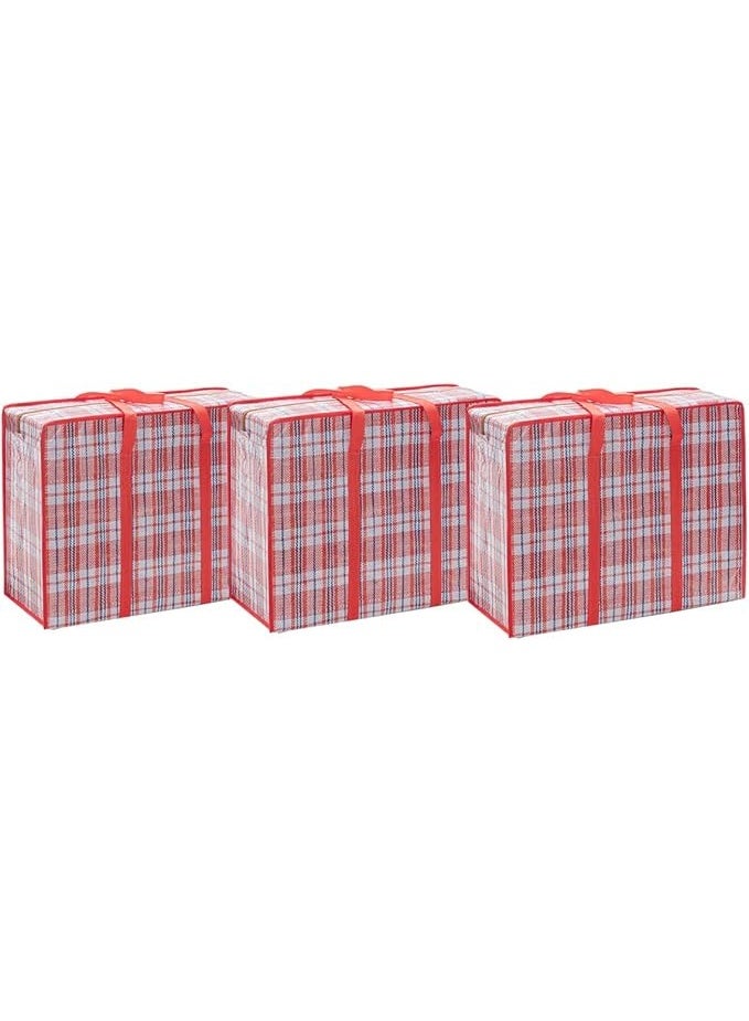 DUNISO 3-Pack Moving Bags, Sturdy And Durable Laundry Storage Bags, Foldable Large Capacity Woven Bags, Reusable, Suitable For Moving, Blankets, Clothes, Groceries, Etc., 78 * 55 * 25 Cm. - Image 2