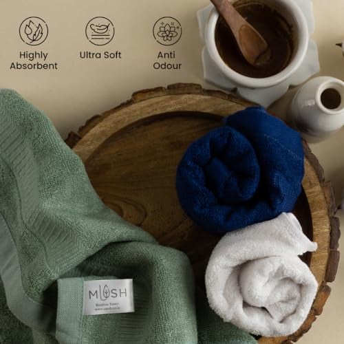 Mush 100% Bamboo Face Towel | Ultra Soft, Absorbent, & Quick Dry Towels for Facewash, Gym, Travel | Suitable for Sensitive/Acne Prone Skin | 13 x 13 Inches | 500 GSM Pack of 3 - Image 3