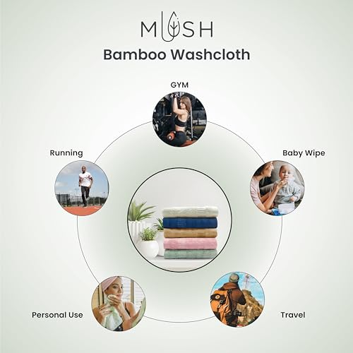Mush 100% Bamboo Face Towel | Ultra Soft, Absorbent, & Quick Dry Towels for Facewash, Gym, Travel | Suitable for Sensitive/Acne Prone Skin | 13 x 13 Inches | 500 GSM Pack of 3 - Image 4