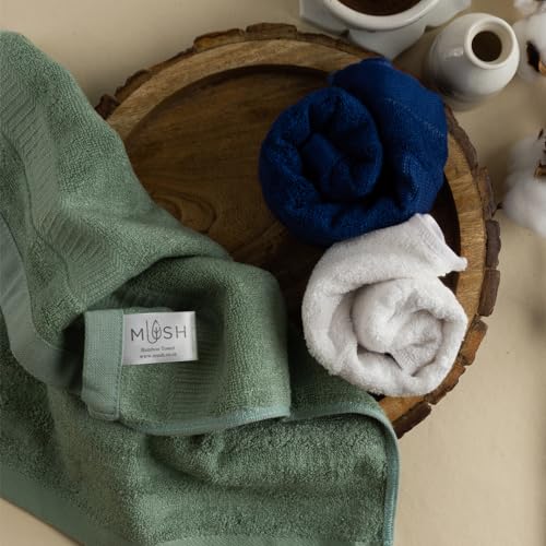 Mush 100% Bamboo Face Towel | Ultra Soft, Absorbent, & Quick Dry Towels for Facewash, Gym, Travel | Suitable for Sensitive/Acne Prone Skin | 13 x 13 Inches | 500 GSM Pack of 3 - Image 2