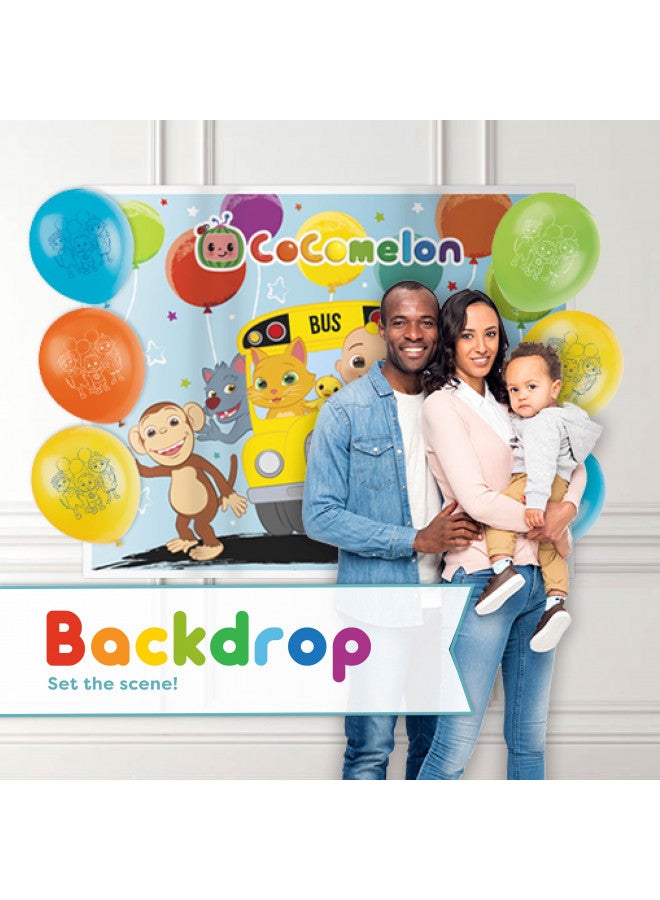 Unique CoComelon Party Supplies | CoComelon Birthday Party Supplies | CoComelon Backdrop | CoComelon Party Decorations Girls Boys 1st 2nd Backdrop, Balloons, Tablecloth, Plates, Napkins, Forks, Sticker - Image 3