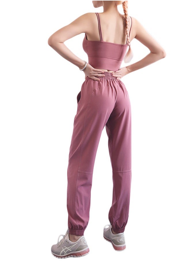 NIBEMINENT Comfy Drawstring Joggers Pink  - Image 4