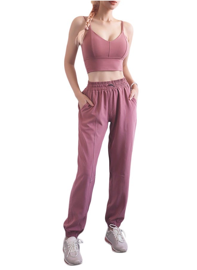 NIBEMINENT Comfy Drawstring Joggers Pink  - Image 2
