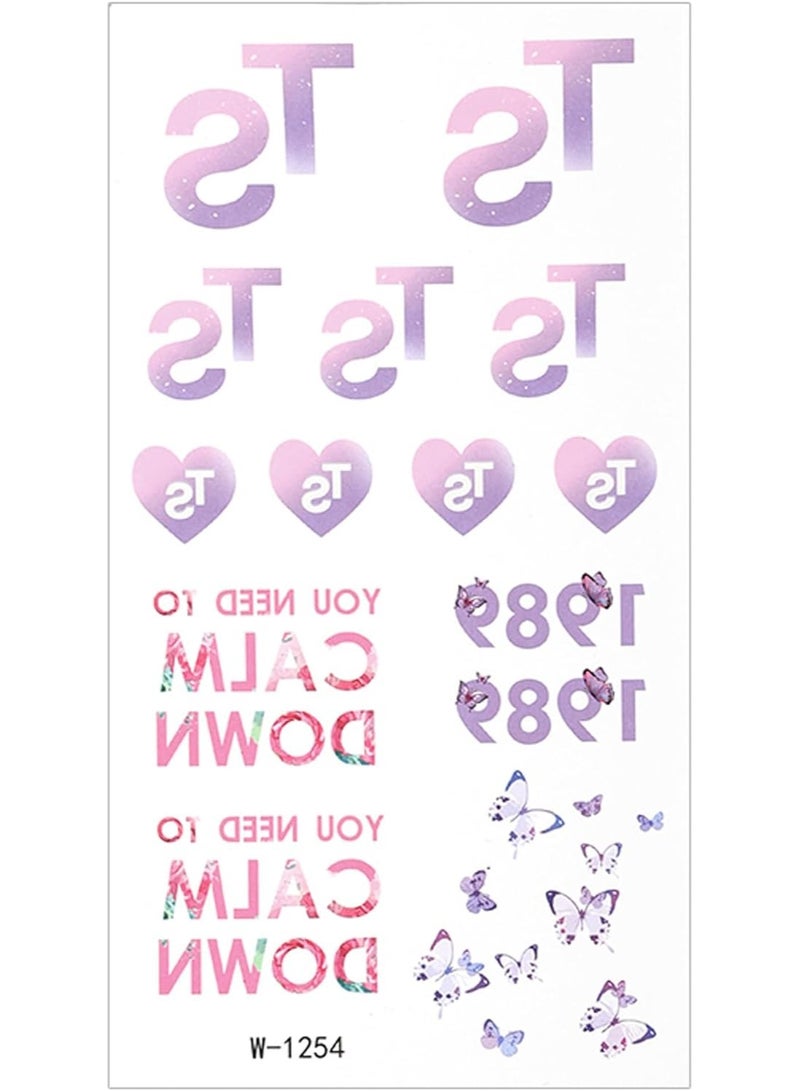SYOSI Number 13 Temporary Tattoos 5 Sheets Waterproof TS Tattoo Stickers Hand Tattoo for Fans Gifts Birthday Party Decorations Party Favors for Party Supplies for Singer Fans Concert - Image 3