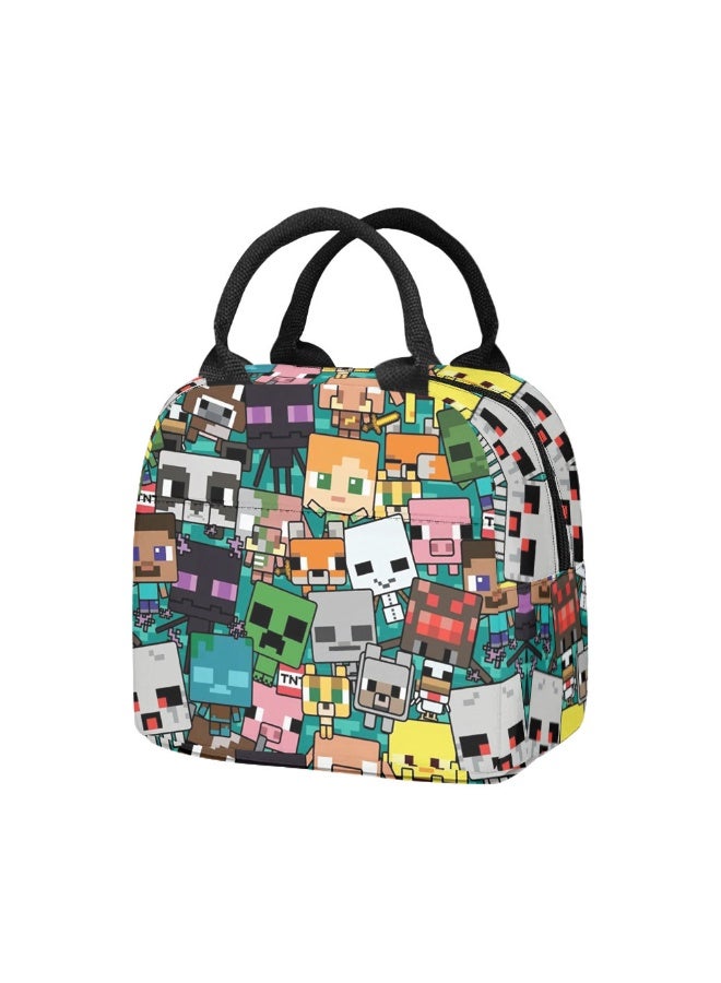 MINECRAFT Children's primary and middle school students thermal insulation aluminum film lunch bag lunch box picnic lunch box bag - Image 1