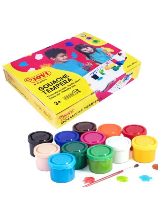 جوفي مجموعة من 12 مجموعة تلوين تمبرا من جواش - Image 1