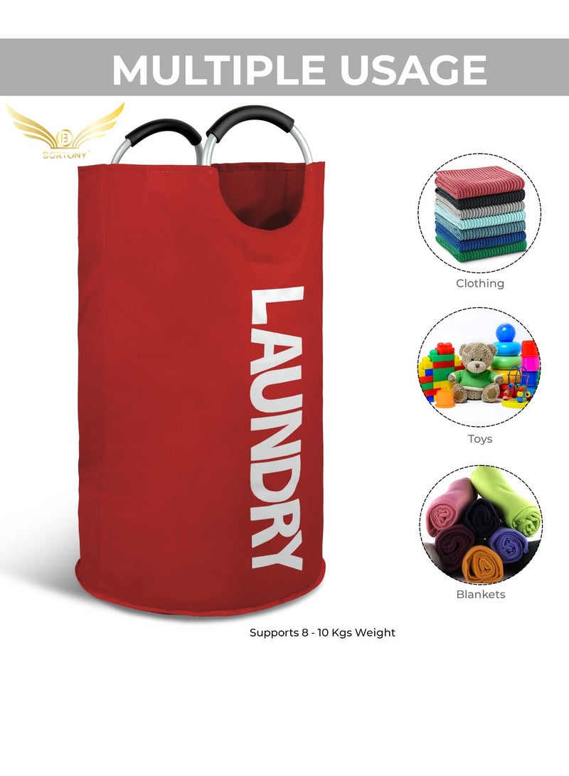 BORTONY Large Laundry Bag Foldable Hamper Laundry Basket Padded Handles Easy to Carry Washing Baskets for Laundry Clothes Hamper for Kids Bedroom Bathroom Nursery Utility Room - Image 2
