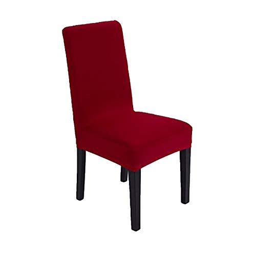 SheYang Spandex Fabric Stretch Removable Washable Dining Room Chair Cover Protector Seat SlipcoversWine red6 - Image 3