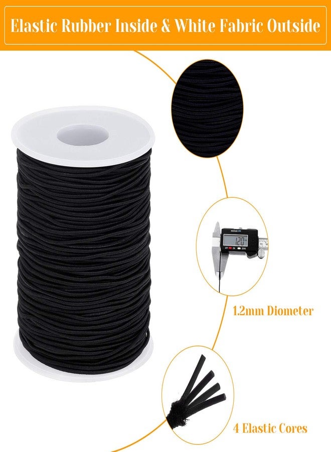 selizo Elastic String for Bracelets, Selizo Elastic Cord for Jewelry, Stretchy String for Necklace Making, Beading and Sewing (1.2 MM, 109 Yards, Black) - Image 3