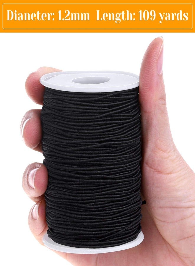 selizo Elastic String for Bracelets, Selizo Elastic Cord for Jewelry, Stretchy String for Necklace Making, Beading and Sewing (1.2 MM, 109 Yards, Black) - Image 2