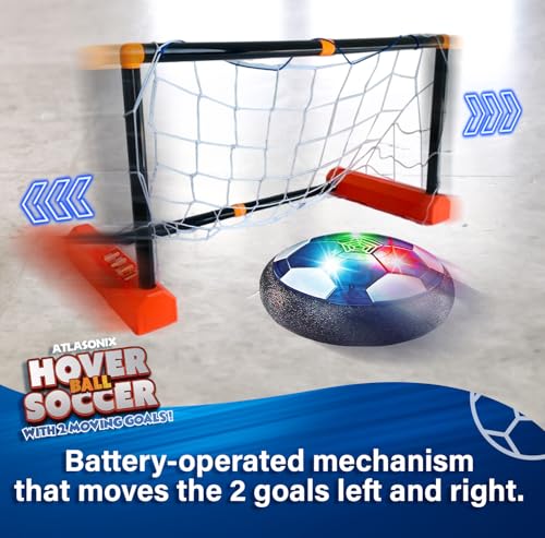 Atlasonix Hover Soccer Ball Indoor Soccer Ball Indoor Flying Toy Games 2 Floating Disks 2 Floating Gliding Goals Boy Birthday Gifts Indoor Silent Game 4 in 1 Pack - Image 5