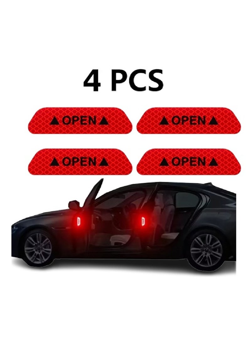  ROAD HQ ملصقات عاكسة عالية الوضوح لأبواب السيارة، ملصقات تحذيرية حمراء، عبوة من 4 قطع - Image 3