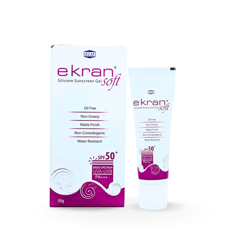 Ekran Soft SPF 50 Silicone Sunscreen SPF 50  50g Anhydrous Sunscreen for Oily Skin Women  Men  NonGreasy  WaterResistant  UVAUVB Protection  Matte Finish - Image 1