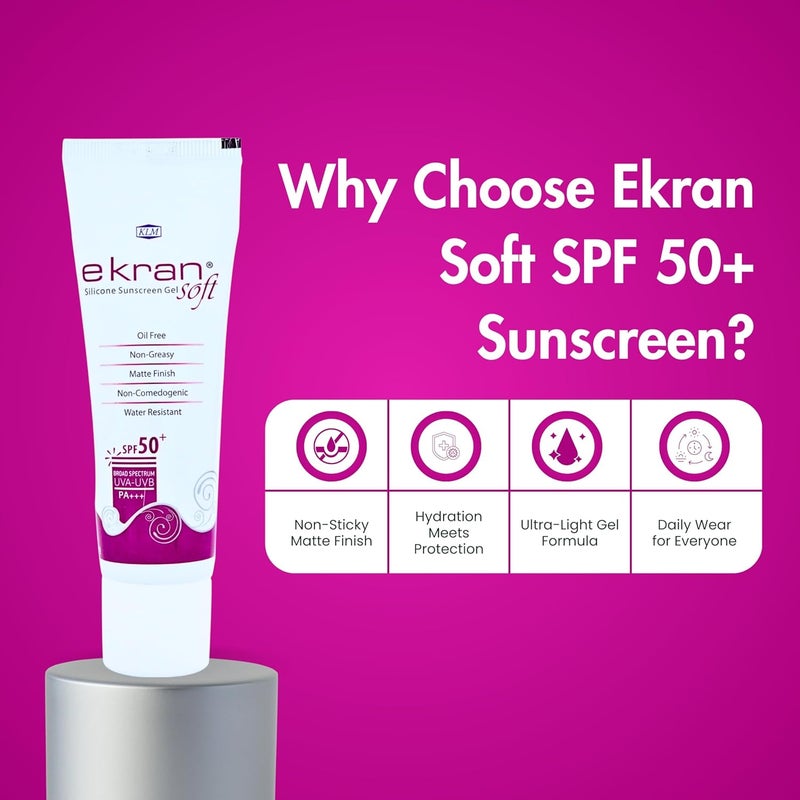 Ekran Soft SPF 50 Silicone Sunscreen SPF 50  50g Anhydrous Sunscreen for Oily Skin Women  Men  NonGreasy  WaterResistant  UVAUVB Protection  Matte Finish - Image 4
